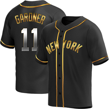 Brett Gardner Men's Replica New York Yankees Black Golden Alternate Jersey