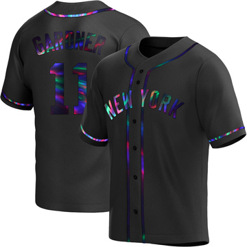 Brett Gardner Men's Replica New York Yankees Black Holographic Alternate Jersey