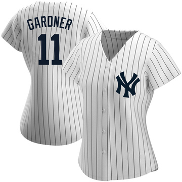 Brett Gardner Women's Authentic New York Yankees White Home Name Jersey