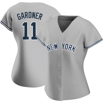 Brett Gardner Women's Replica New York Yankees Gray Road Name Jersey