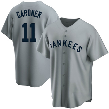 Brett Gardner Youth Replica New York Yankees Gray Road Cooperstown Collection Jersey