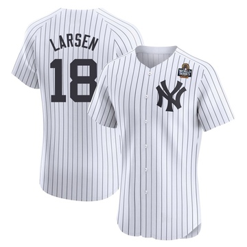 Don Larsen Men's Elite New York Yankees White Home 2024 World Series Jersey
