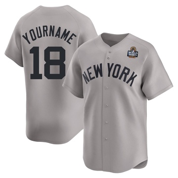 Don Larsen Men's Limited New York Yankees Gray Away 2024 World Series Jersey