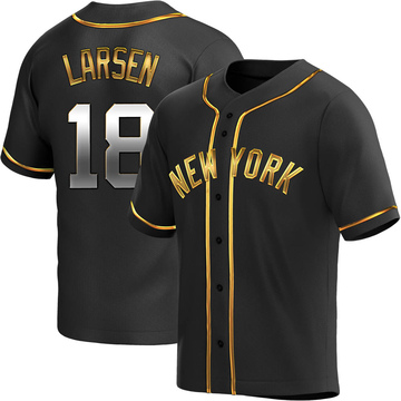 Don Larsen Men's Replica New York Yankees Black Golden Alternate Jersey