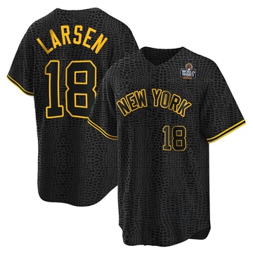 Don Larsen Men's Replica New York Yankees Black Snake Skin City 2024 World Series Jersey