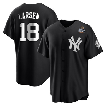 Don Larsen Men's Replica New York Yankees Black/White 2024 World Series Jersey