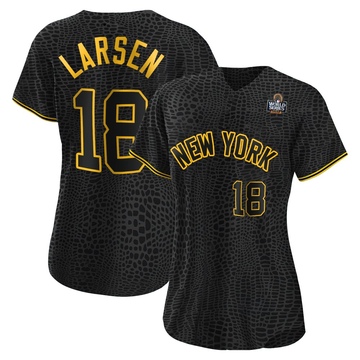 Don Larsen Women's Authentic New York Yankees Black Snake Skin City 2024 World Series Jersey