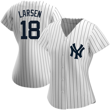 Don Larsen Women's Authentic New York Yankees White Home Name Jersey