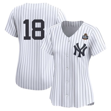 Don Larsen Women's Limited New York Yankees White Yankee Home 2nd 2024 World Series Jersey
