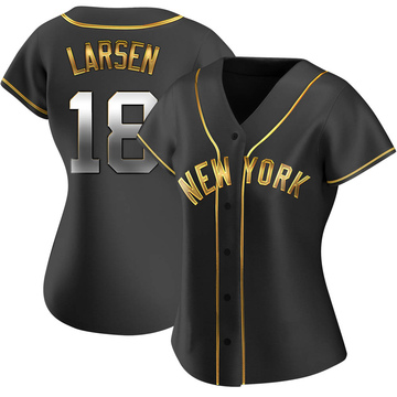 Don Larsen Women's Replica New York Yankees Black Golden Alternate Jersey