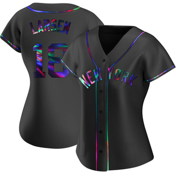 Don Larsen Women's Replica New York Yankees Black Holographic Alternate Jersey