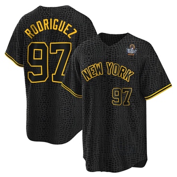 Jesus Rodriguez Men's Replica New York Yankees Black Snake Skin City 2024 World Series Jersey