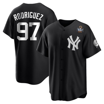 Jesus Rodriguez Men's Replica New York Yankees Black/White 2024 World Series Jersey