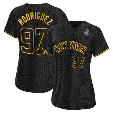 Jesus Rodriguez Women's Authentic New York Yankees Black Snake Skin City 2024 World Series Jersey