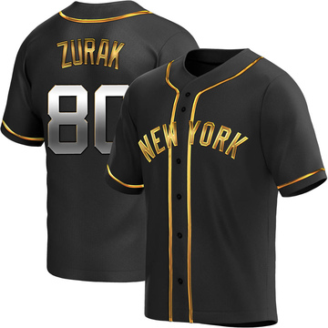 Kyle Zurak Men's Replica New York Yankees Black Golden Alternate Jersey