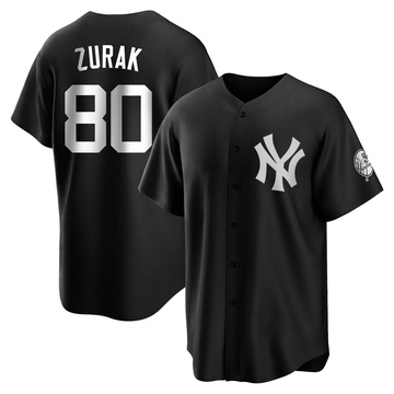 Kyle Zurak Men's Replica New York Yankees Black/White Jersey