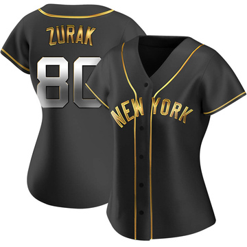Kyle Zurak Women's Replica New York Yankees Black Golden Alternate Jersey