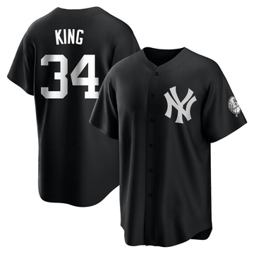 Michael King Men's Replica New York Yankees Black/White Jersey