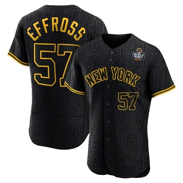 Scott Effross Men's Authentic New York Yankees Black Snake Skin City 2024 World Series Jersey