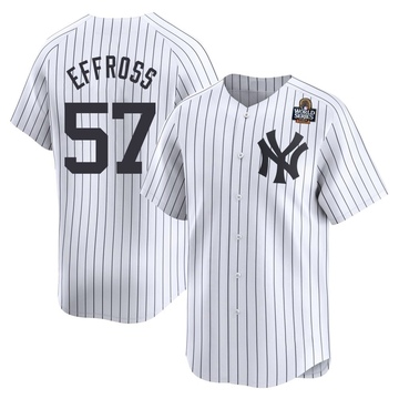 Scott Effross Men's Limited New York Yankees White Yankee Home 2024 World Series Jersey