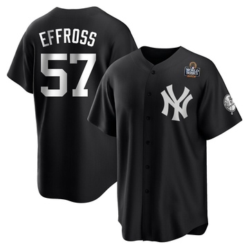 Scott Effross Men's Replica New York Yankees Black/White 2024 World Series Jersey
