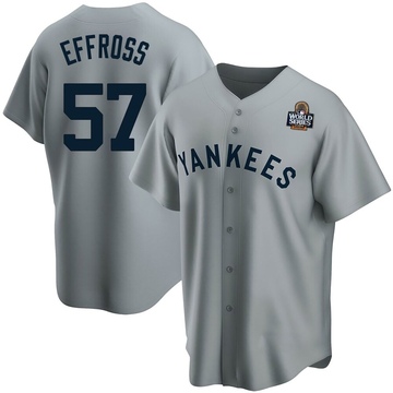 Scott Effross Men's Replica New York Yankees Gray Road Cooperstown Collection 2024 World Series Jersey