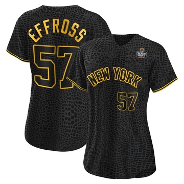 Scott Effross Women's Authentic New York Yankees Black Snake Skin City 2024 World Series Jersey