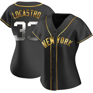 Tim Locastro Women's Replica New York Yankees Black Golden Alternate Jersey