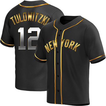 Troy Tulowitzki Men's Replica New York Yankees Black Golden Alternate Jersey