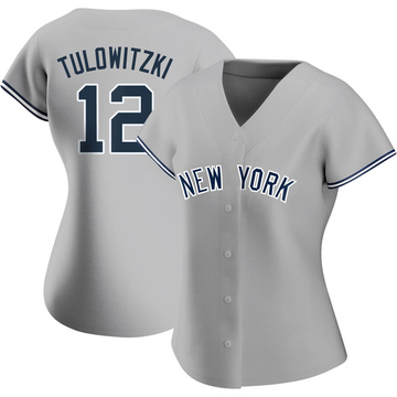 Troy Tulowitzki Women's Replica New York Yankees Gray Road Name Jersey