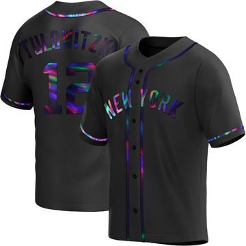 Troy Tulowitzki Youth Replica New York Yankees Black Holographic Alternate Jersey