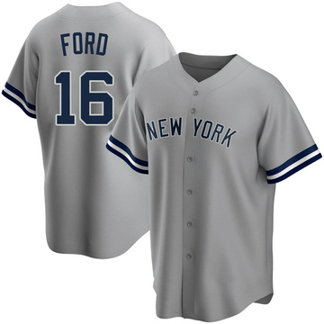 Whitey Ford Men's Replica New York Yankees Gray Road Name Jersey
